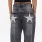 Star pants in washed grey