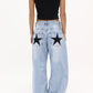 Star pants in washed blue