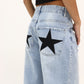 Star pants in washed blue