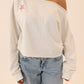 off-shoulder sweatshirt in white